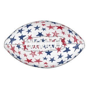 Ballon De Foot Étoiles rouge, blanche et bleue