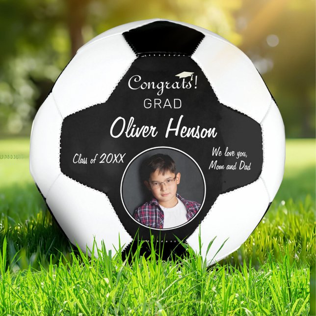 Ballon De Foot Félicitations modernes Photo Grad Grad Graduation (Créateur téléchargé)