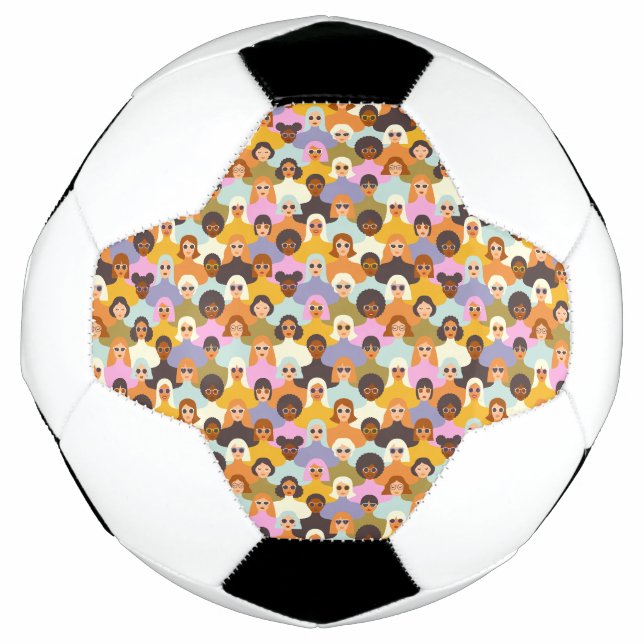 Ballon De Foot Femmes rétrogrades du Motif mondial (Devant)