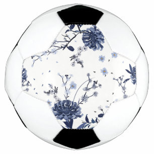 Ballon De Foot Fleurs bleues