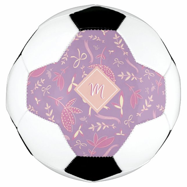 Ballon De Foot Flore et vaches violettes délicates (Devant)