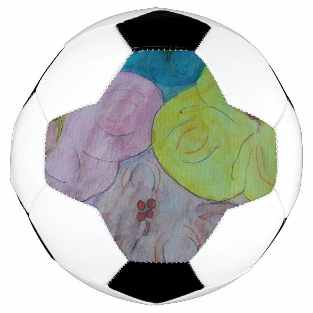 Ballon De Foot Football Abstrait Floral (Devant)