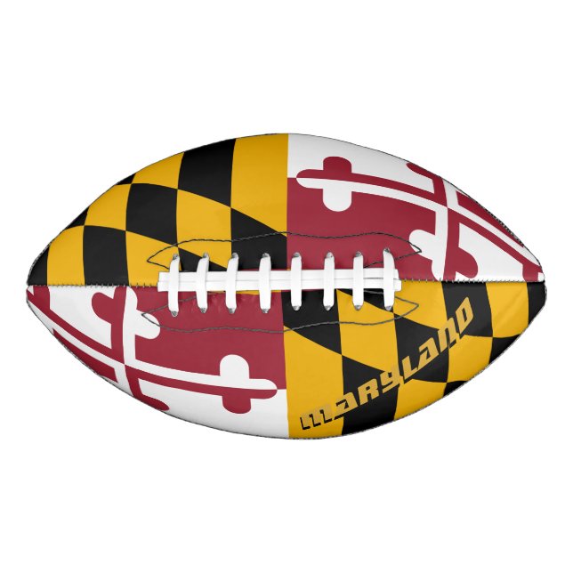 Ballon De Foot Football américain avec drapeau du Maryland / État (Devant)