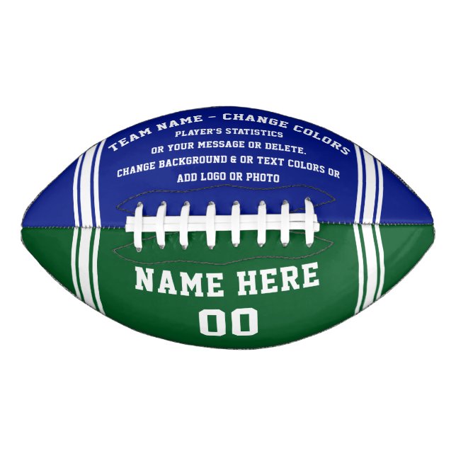 Ballon De Foot Football bleu et vert, Football personnalisé (Devant)