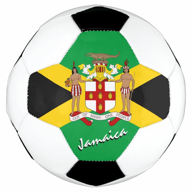 Ballon De Foot Football jamaïcain et drapeau jamaïcain, Emblem /  (Devant)