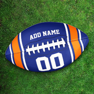 Ballon De Foot Football Jersey Blue Orange Personnalisé