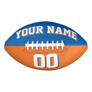 Ballon De Foot Football Personnalisé Bleu Et Orange