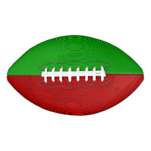 Ballon De Foot Football Rouge Et Vert À Rayures
