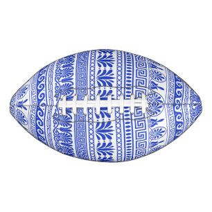 Ballon De Foot Fret grec, Motif méditerranéen, Bleu