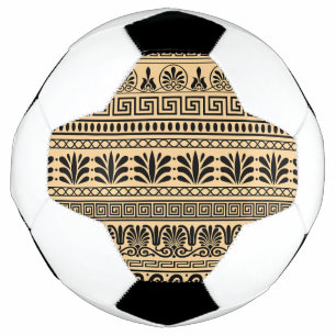 Ballon De Foot Fret grec, Motif méditerranéen, Brown
