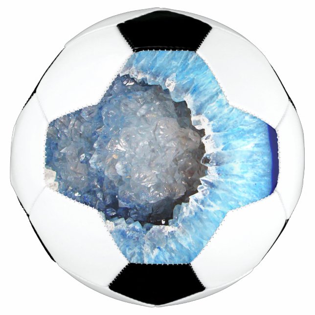 Ballon De Foot Géode cristal bleu tombé (Devant)