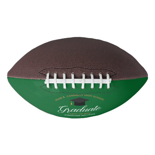 Ballon De Foot Graduation verte sur mesure Lycée diplômé (Devant)