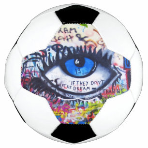 Ballon De Foot Graffiti moderne oeil bleu-mal