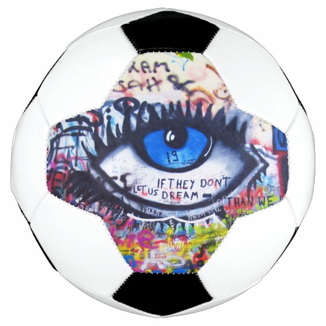 Ballon De Foot Graffiti moderne oeil bleu-mal (Devant)