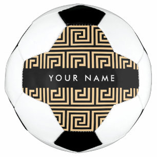 Ballon De Foot Grec Meander Key Brown, Votre Nom, Personnaliser