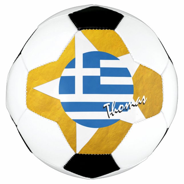 Ballon De Foot Grèce Football & Gold drapeau grec (Devant)
