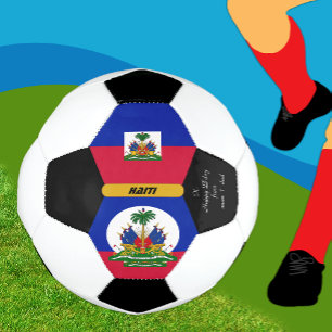 Ballon De Foot Haïti Personnalisé, Drapeau, Bal Photo Football