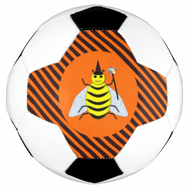 Ballon De Foot Halloween Magic Bee Witch Orange et Black Stripes (Devant)