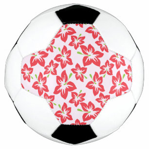 Ballon De Foot Hibiscus rouge, Fleurs rouges, Motif de fleurs
