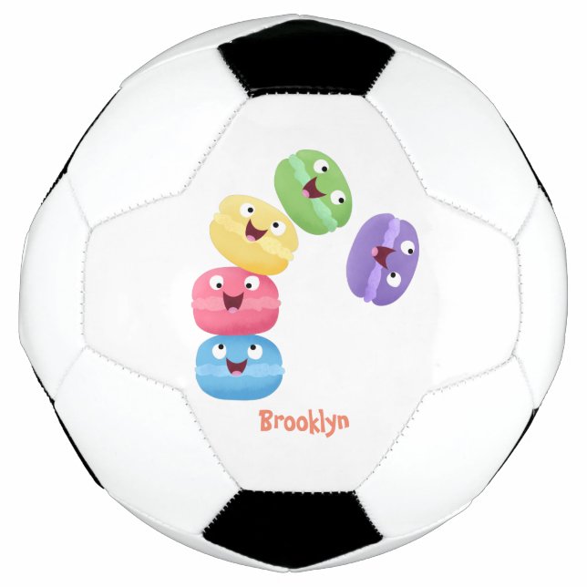 Ballon De Foot Illustration de caricature de macarons marrant mig (Devant)