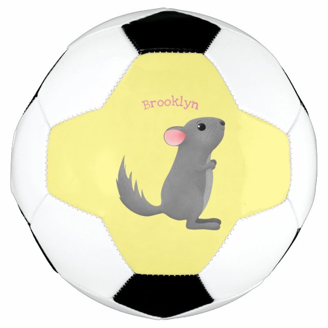 Ballon De Foot Illustration de chinchilla gris mignon (Devant)