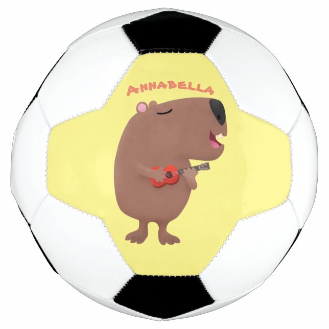 Ballon De Foot Illustration de dessin animé de capybara ukulele (Devant)