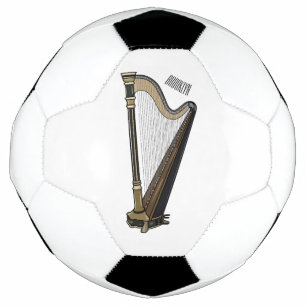 Ballon De Foot Illustration de dessin animé sur la harpe