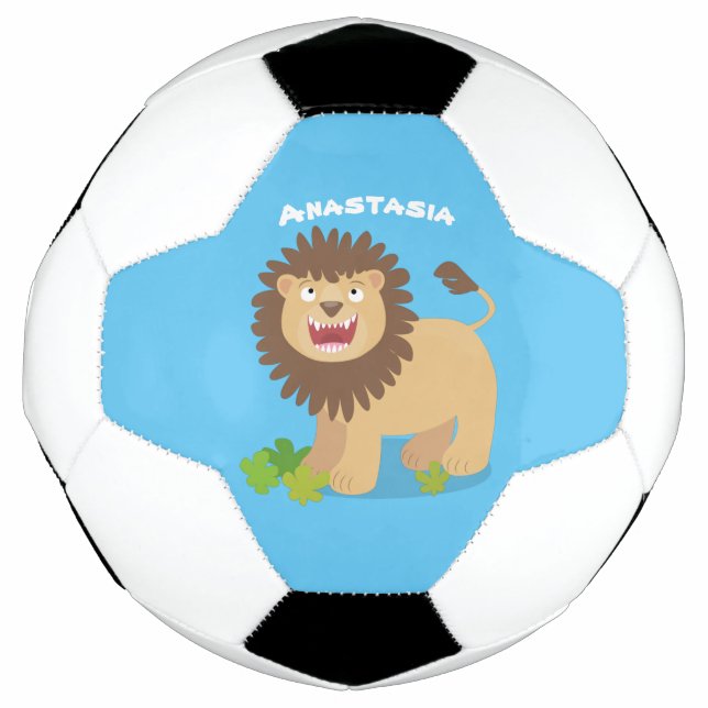 Ballon De Foot Illustration de l'effervescence de lions heureux (Devant)