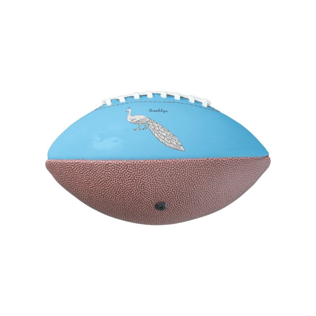 Ballon De Foot Illustration d'oiseau de paon blanc (Tourné à 270°)