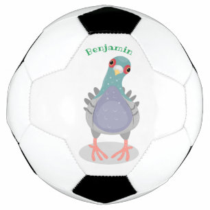 Ballon De Foot Illustration drôle de pigeon curieux