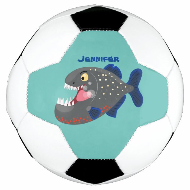 Ballon De Foot Illustration drôle de piranha affamée (Devant)