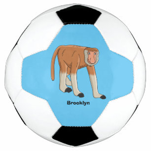 Ballon De Foot Illustration drôle de singe proboscis