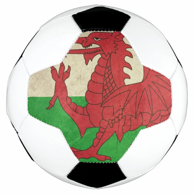 Ballon De Foot Illustration du drapeau Grunge Welsh Dragon (Devant)