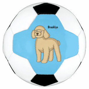 Ballon De Foot Illustration d'un caniche brun joyeux