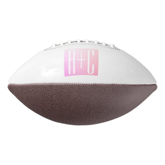 Ballon De Foot Initiales de couple | Gradation rose subtile (Tourné à 270°)