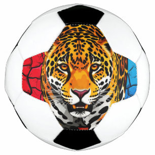 Ballon De Foot Jaguar sur fond de terre fissurée
