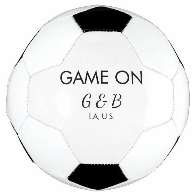 Ballon De Foot Jeu ajouter nom du couple mariage lieu ville g (Devant)