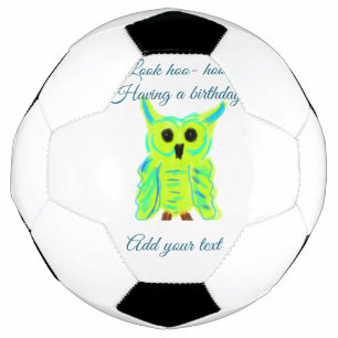 Ballon De Foot Joli jeu de mots en pastel bleu vert ajouter le te