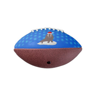 Ballon De Foot Joli Walrus de Noël et Snowflakes