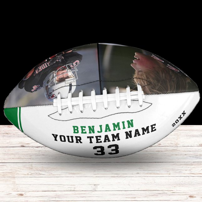 Ballon De Foot Joueur vert moderne Nom Numéro d'équipe 2 Photo (Créateur téléchargé)