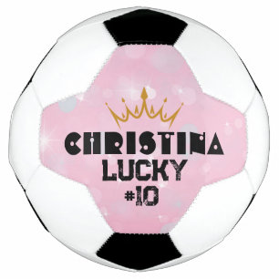 Ballon De Foot Joueuse de football personnalisée rose souvenir fé