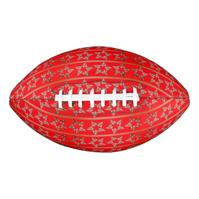 Ballon De Foot Le football de fête de rouge d'étoiles (Devant)