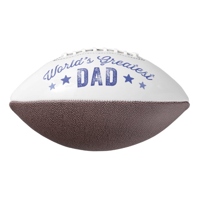 Ballon De Foot Le plus grand papa du monde bleu rétro (Tourné à 270°)
