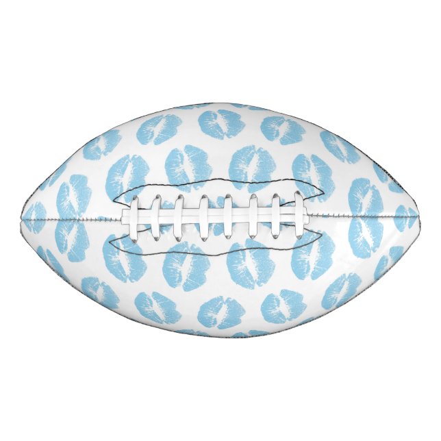 Ballon De Foot Lèvres Bleues, Motif De Lèvres, Bleu, Baiser (Devant)