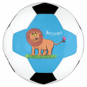 Ballon De Foot Lion joyeux avec dessin animé de papillon
