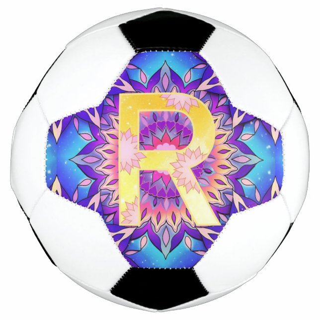Ballon De Foot Mandala de l'alphabet R (Devant)