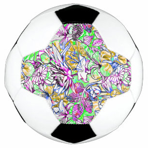 Ballon De Foot Marque de bagage de fleurs abstraites joliment col
