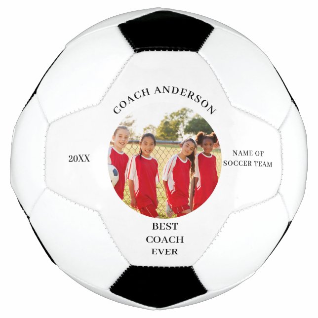 Ballon De Foot Meilleur Entraîneur Photo Nom Soccer Ball (Devant)