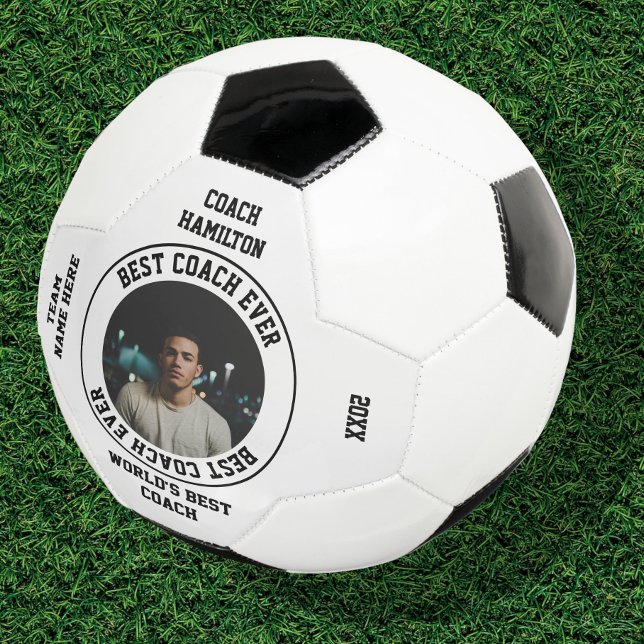Ballon De Foot Meilleur Entraîneur photo personnalisée (Créateur téléchargé)