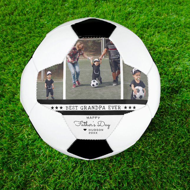 Ballon De Foot Meilleur Grand-Père | Fête des pères 3 Collage pho (Créateur téléchargé)